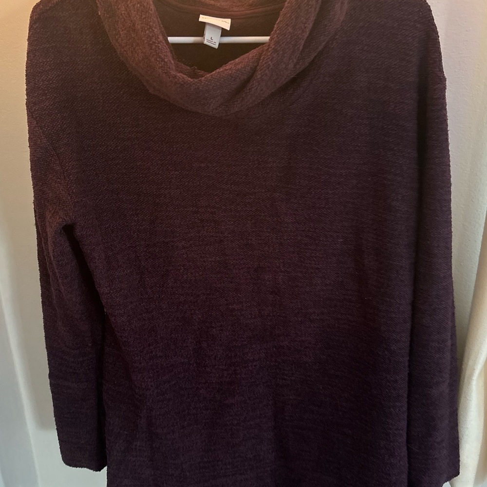 Women's Purple Cowl Neck Sweater